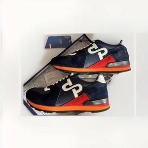 Stylish Suede Women’s Navy and Red Sneakers